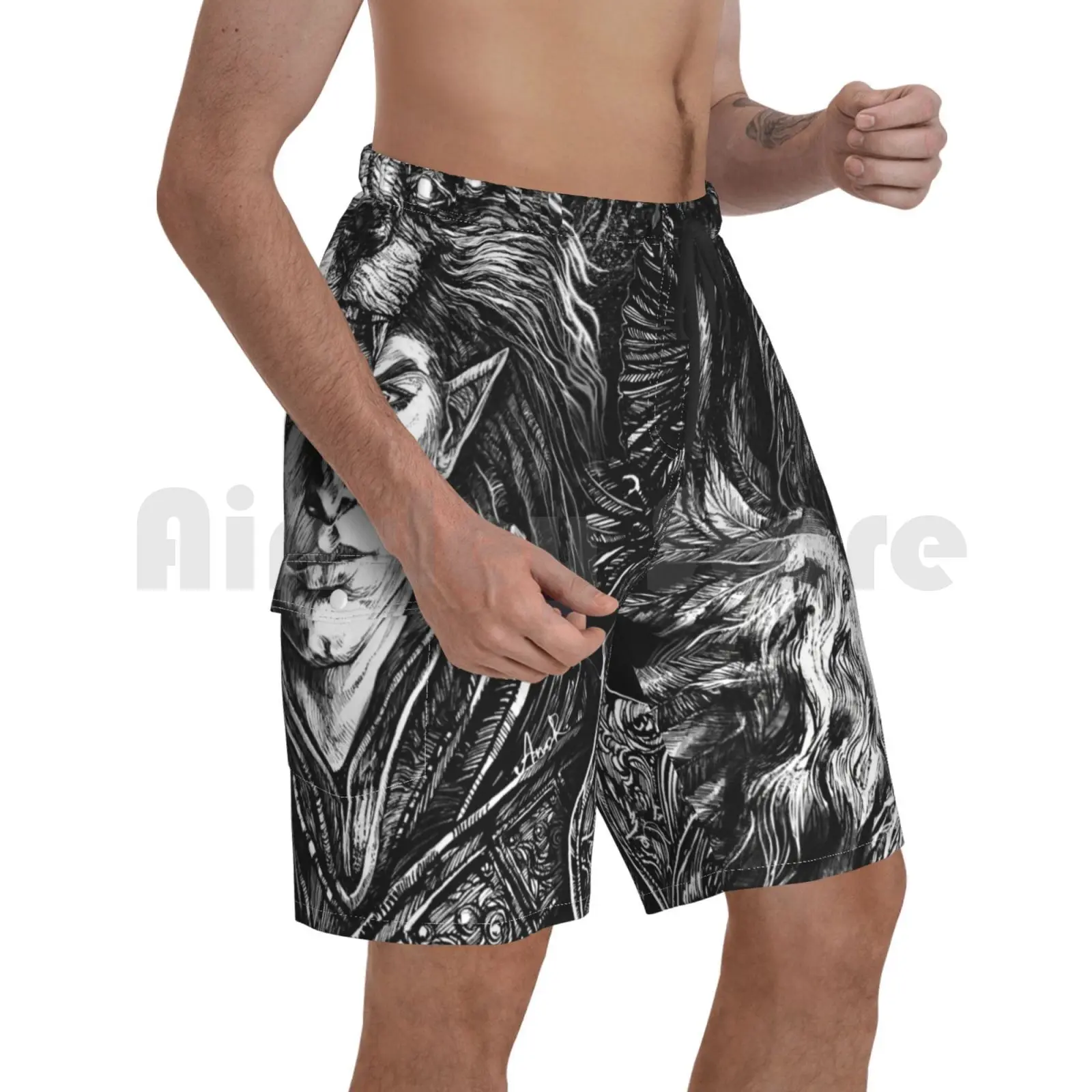 

The Trespasser-Dragon Age Beach Shorts Men Beach Pants Swim Trunks Solas Dragon Age Game Rpg Dragon Age Inquisition