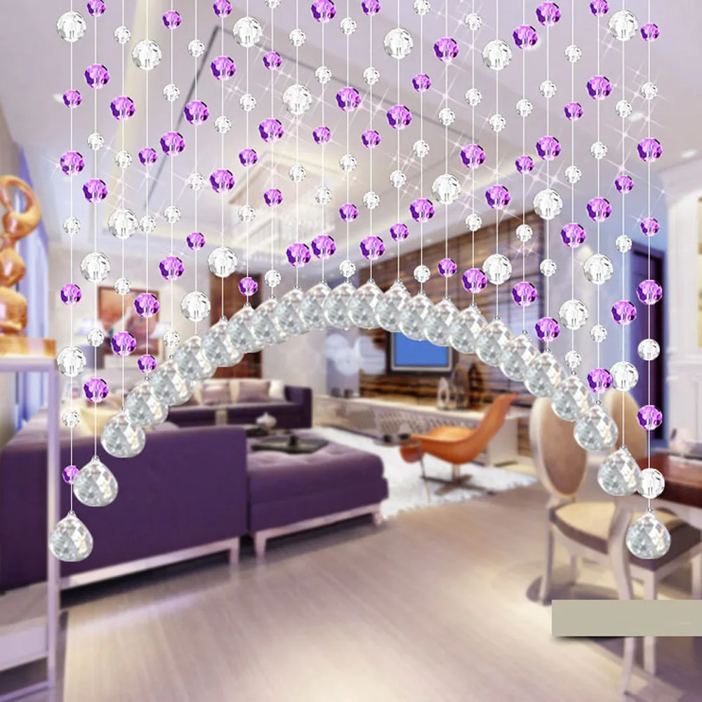 1pcs 1m Crystal Glass Bead Curtain For living room partition renovation Festive fashion window door wedding decoration curtains