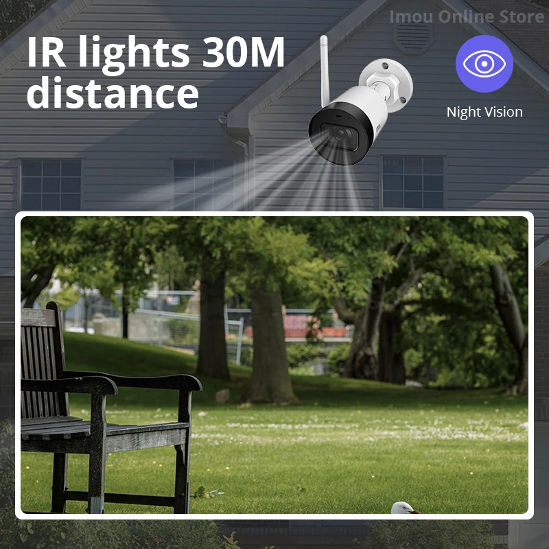 Imou Наружная цилиндрическая Wifi ip камера IP67 водонепроницаемая с портом Ethernet слот