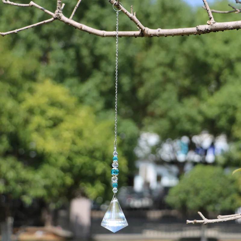 1 шт. Радужный Хрустальный Ловец Солнца висящий хрустальный в форме бриллианта