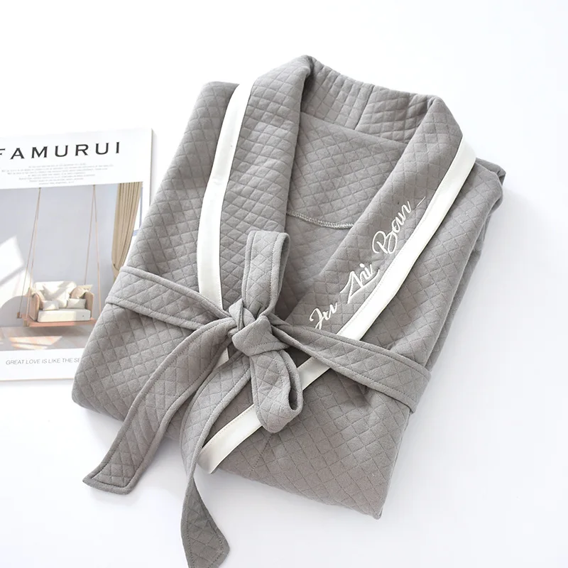 Новые однотонные банные халаты из 100% чистого хлопка халат унисекс пижама с