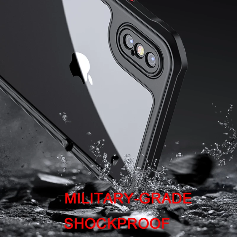 ITEUU Shockproof Case for Apple iphone X Xs Max Xr 13 12 11 Pro Max Mini 7 8 Plus SE 2020 Air Bag Clear Transparent Back Cover