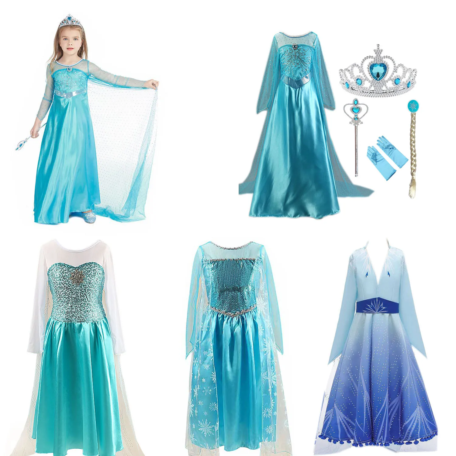 2021 летний костюм принцессы Детская длинная одежда для свадьбы платье Эльзы
