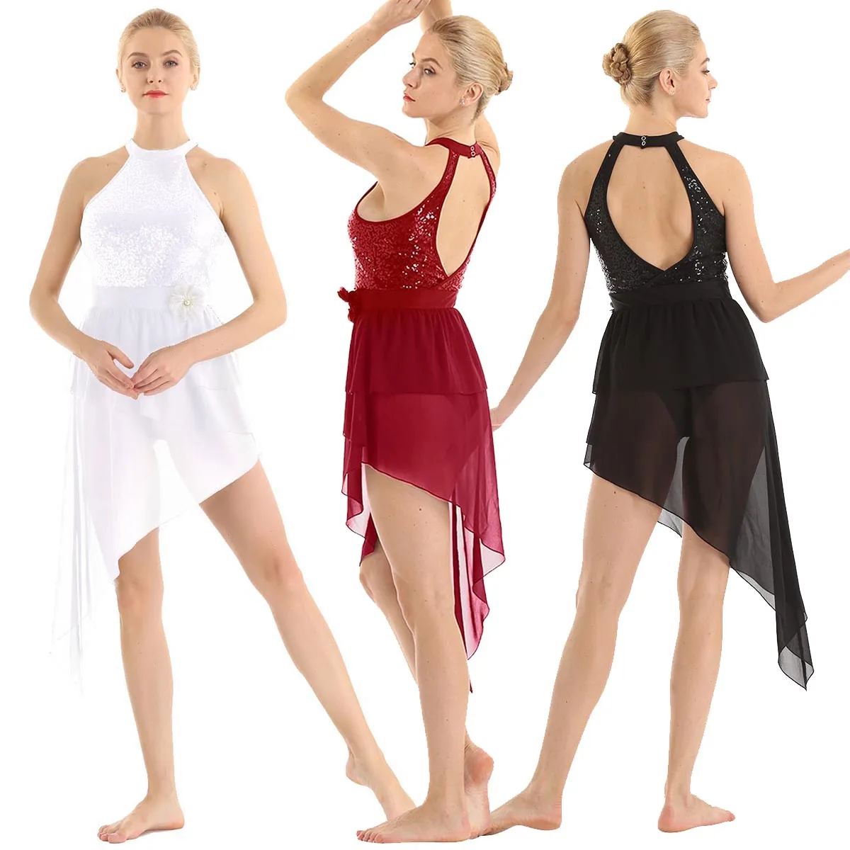 Женское платье-пачка с блестками для выступлений балетное платье взрослых