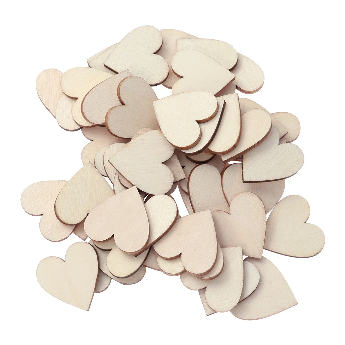 

50pcs 2.5cm Wooden Hearts Slices Embellishments Scrapbooking Wedding Crafts