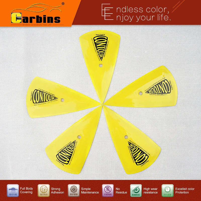 2PCS Yellow Triangle Car Squeegee Vinyl Film Sticker Wrapping Tool Window Glass Clean Scraper Vehicles Decal Tools | Автомобили и