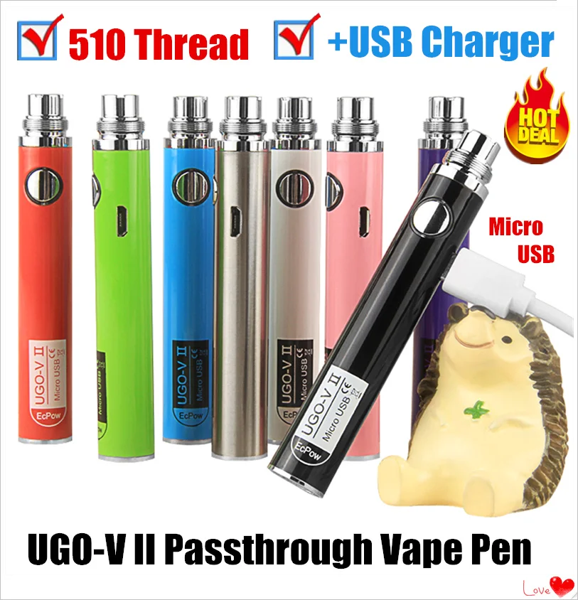 1 шт. подлинный UGO-V II 2 электронная сигарета vaporizador 650/900mah evod vaper электронная сигарета 510 нить для mt3 ego ce4 ecigs