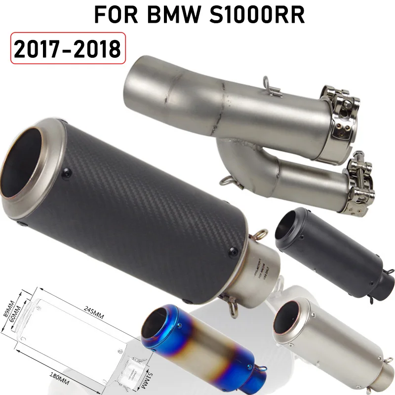 

Для BMW S1000RR S1000R S1000 RR S 1000 RR 2018 2017 мотоциклетный глушитель выхлопной системы труба средние части для мотоцикла