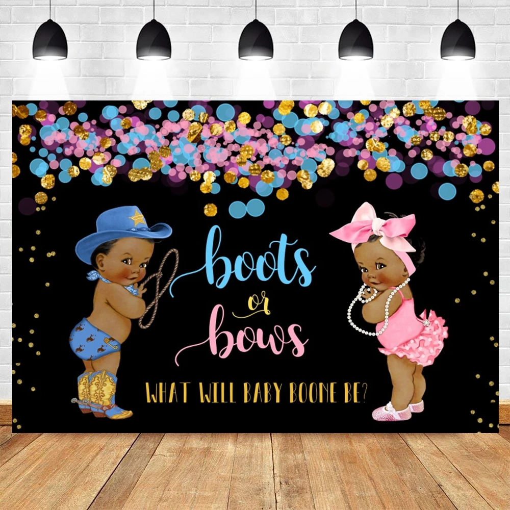 

Gender Reveal Party Boy Or Girl Newborn Baby Shower Birthday Backdrop Photography Background Vinyl Custom Photophone Photozone