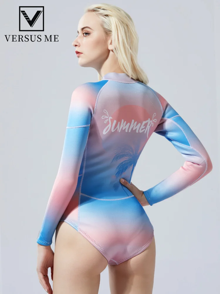 Женский гидрокостюм с короткой молнией спереди влажный компрессионный