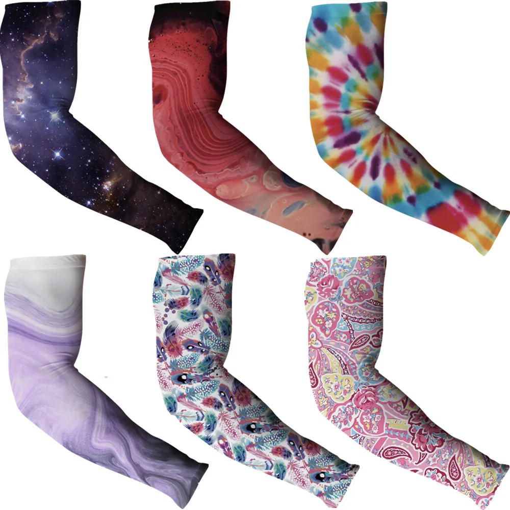 

A121-A150 Unisex Cooling Arm Sleeves Cover Cycling Running UV Sun Protection Outdoor Men Nylon Cool Arm Sleeves For Hide Tattoos