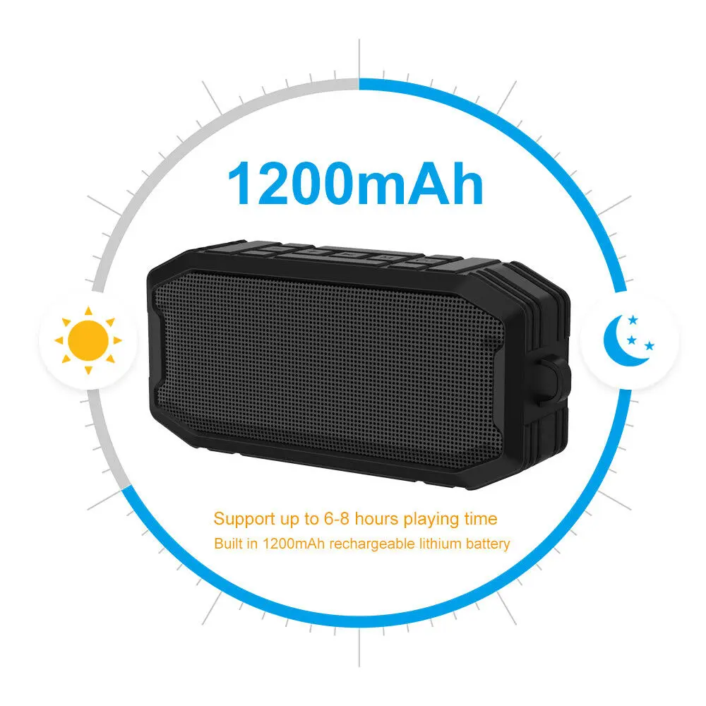 Беспроводной bluetooth динамик сабвуфер стерео водонепроницаемый для улицы USB TF