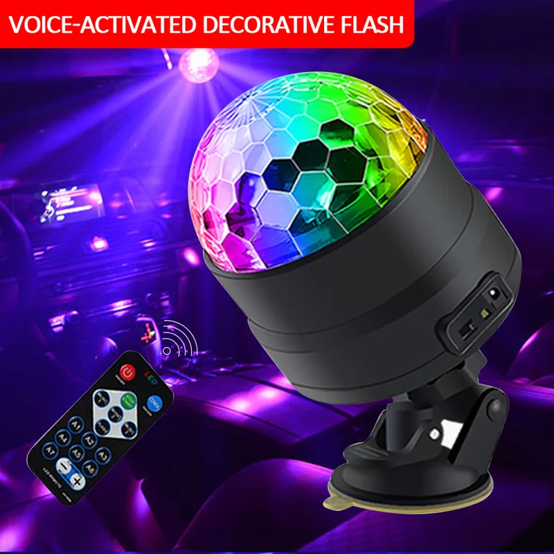 Световой проектор украшение автомобиля свет USB светодиодный звездное небо DJ RGB лазерный Автоматическое вращение Авто Голосовое управление проектор автомобильный Стайлинг