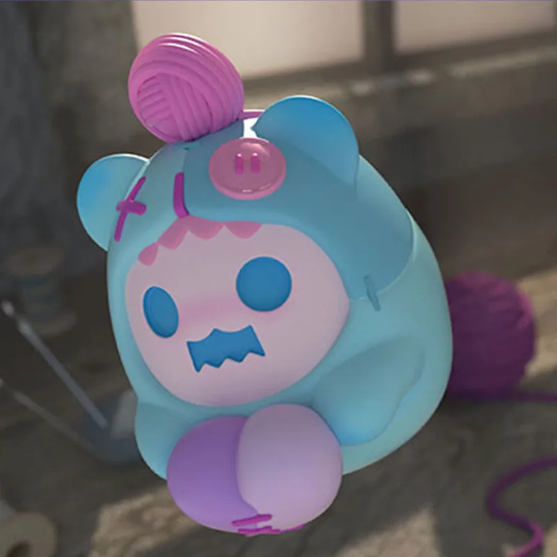 Blind Box-figura de acci&oacute;n Original de SHINWOO, oso fantasma, amor o muerte, Anime, sorpresa, bolso de adivinaci&oacute;n, modelo de dibujos animados, colecci&oacute;n de juguetes de regalo-1