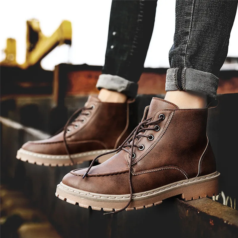 Chaussure homme/зимние мужские модные ботинки в стиле ретро повседневные