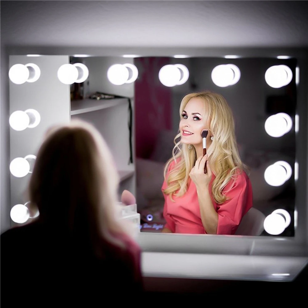

LED 5V Makeup Mirror Light Bulb Hollywood Vanity Lights Stepless Dimmable Wall Lamp10 Bulbs Kit for Dressing Table Mirror Light