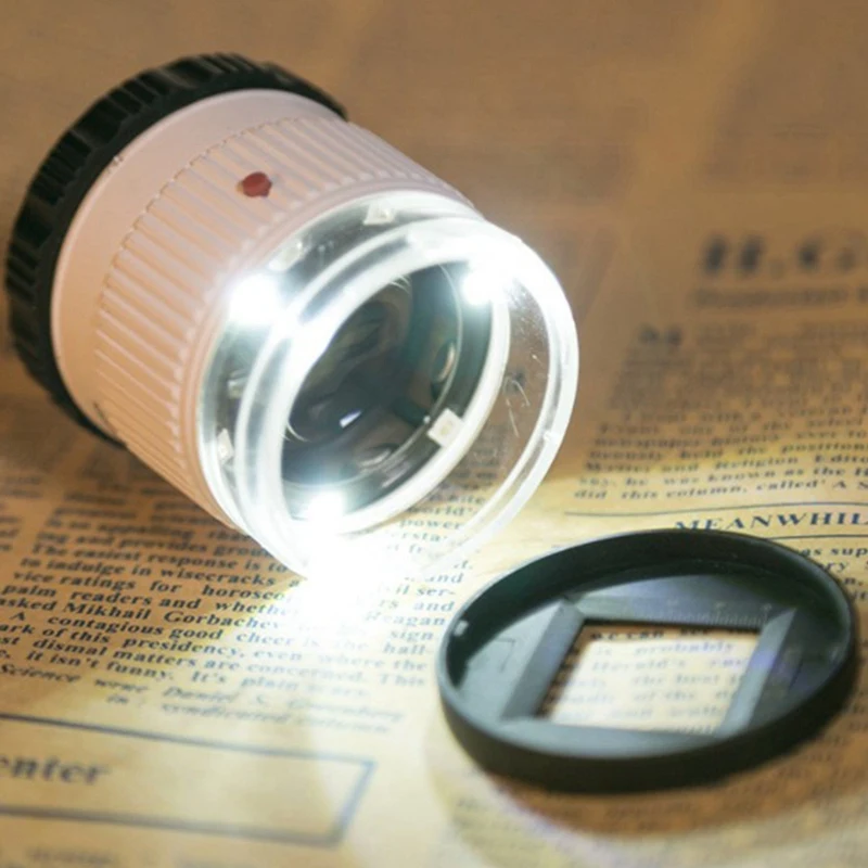 

HOT Jewelry Loupe with 3 LED 3 UV Light Optical Lens 30X for Identifying