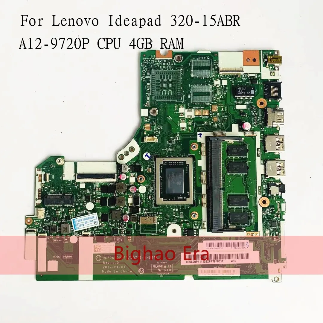 

For Lenovo Ideapad 320-15ABR NMB341 Laptop Motherboard With A12-9720P CPU 4GB RAM NMB-341 MB-341 FRU 5B20P11110 tested ok