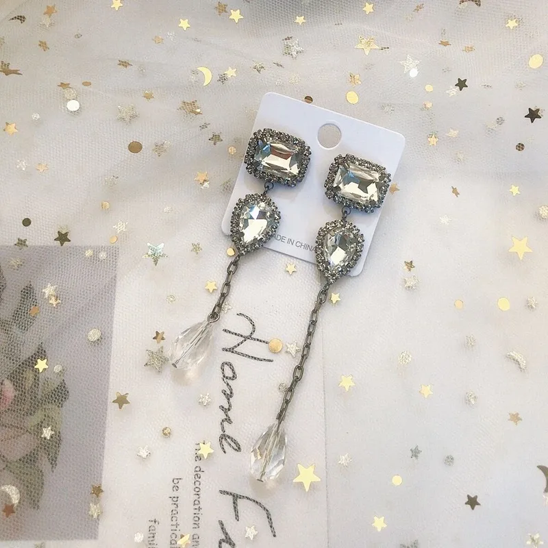 Женские асимметричные серьги MENGJIQIAO новые корейские длинные серьги-подвески с