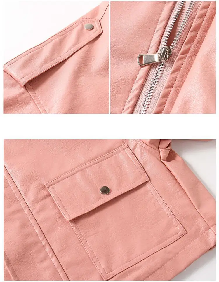 Teenage Girl Spring Autumn PU Coat Jacket Kids Casual Motorcycle Leather Bomber Jackets Children Coats Overwear Clothes 12 13 14 | Детская