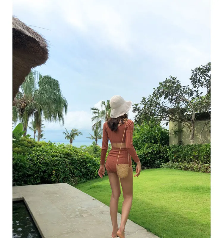 Хит продаж весенний купальник Женский раздельный из двух частей тонкий