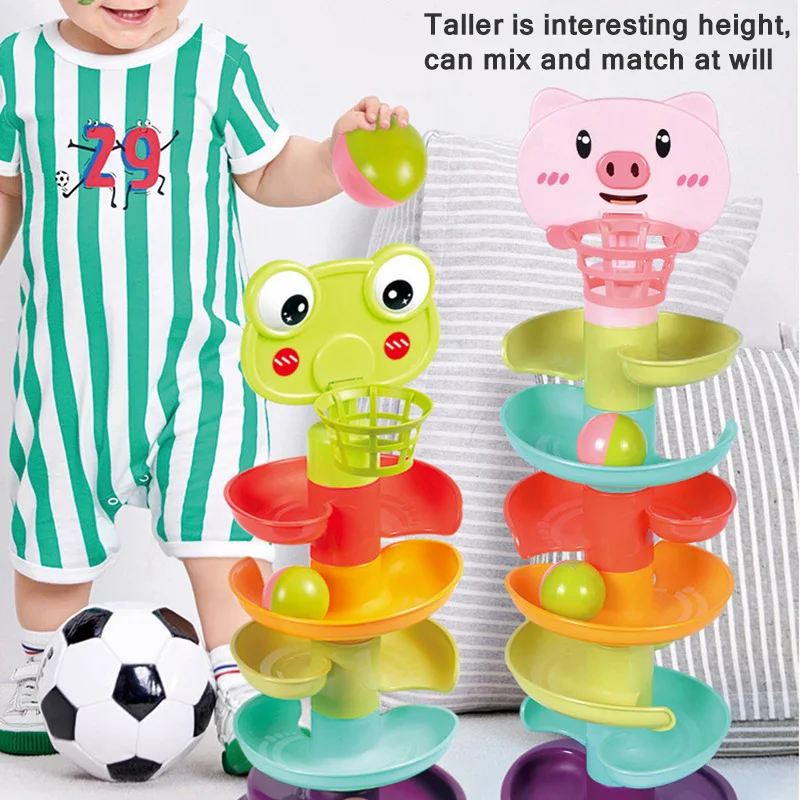 

Забавные мультяшные животные, свинья, трек, штабелируемые игрушки, детские съемные горки, многослойные настольные игры, игрушки для семейве...