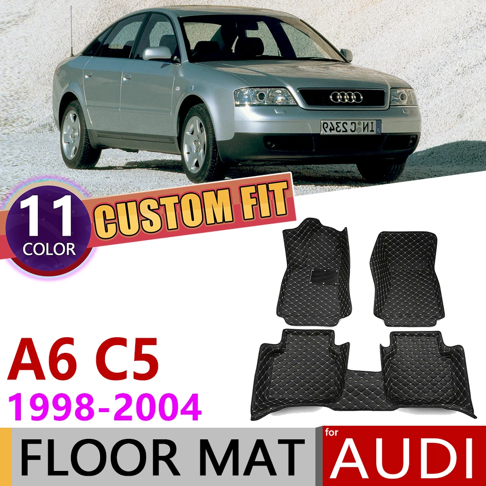 Изготовленный На Заказ Кожаный Автомобильный Коврик для Audi A6 C5 4B 1998 ~ 2004 5 мест