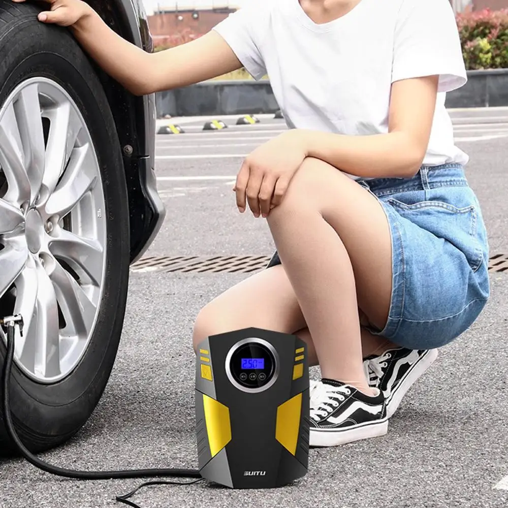 

12V Portable Car Air Compressor Digital Tire Inflator Air Pump 100 Psi Auto Air Pump For Car Motorcycle Led Light Tire Pump