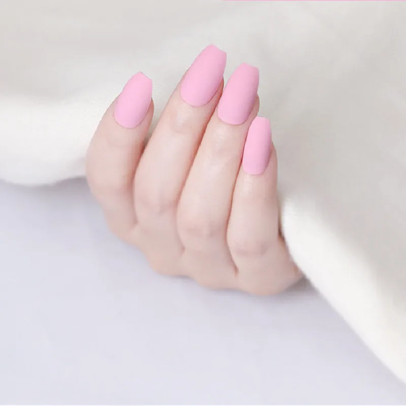 

Short Impress Press On Nails Coffin Pink Full Cover Fake Nails Art Tips Extension Faux Ongles Autocollant Nep Nagels Ballerine