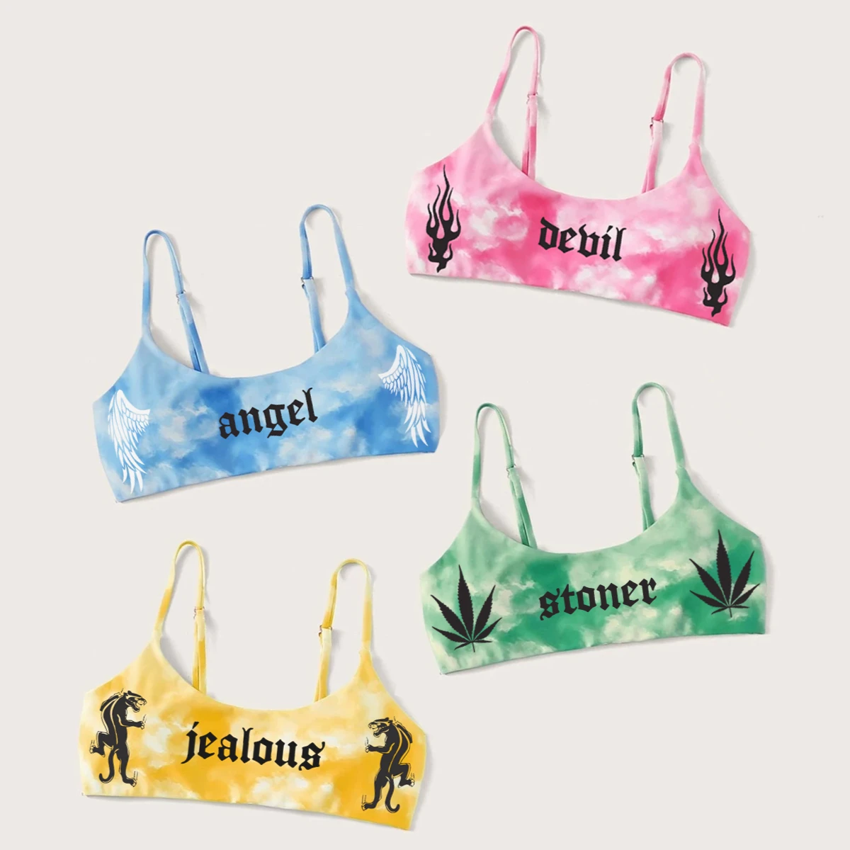 

Goth Punk Spaghetti Strap Crop Tops Women Summer Sexy Club Wear Plus Size 5XL Letter Printing Grunge Steampunk Clothes Y2K