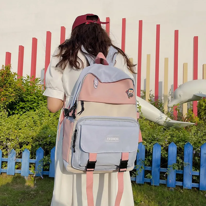 2021 зимний женский рюкзак контрастных цветов школьная сумка для девочек