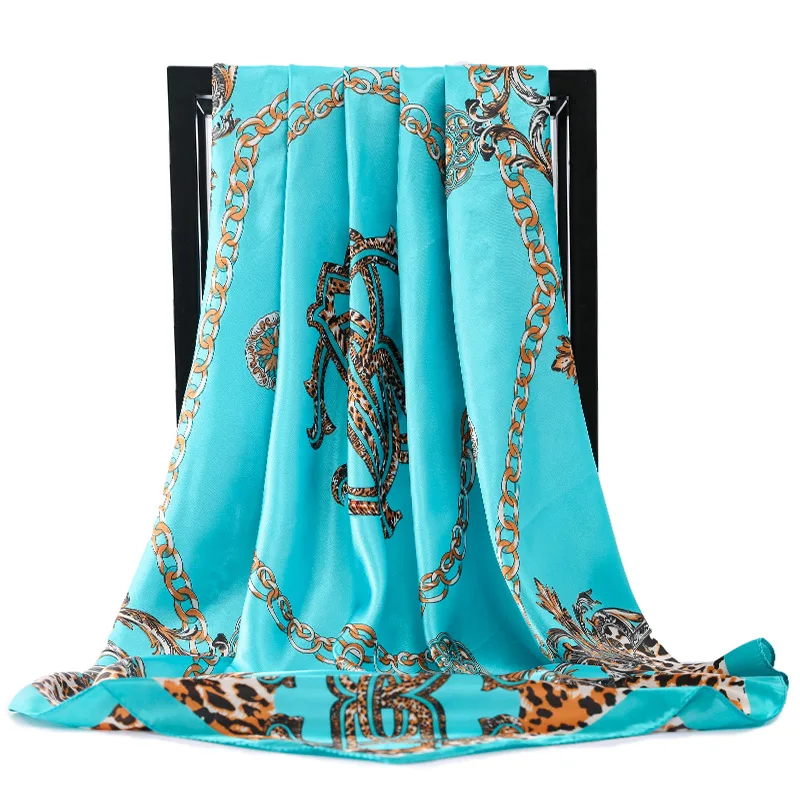 Защита от солнца летом атласное пляжное с леопардовым принтом С отложным