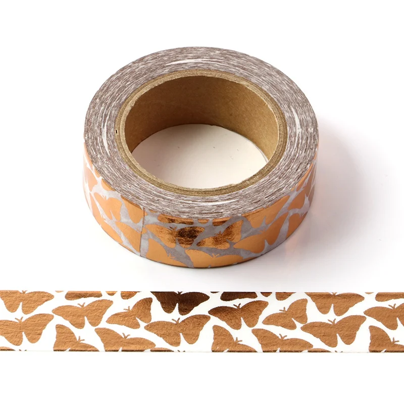 

10M Cute Decorative Copper Foil Washi Tape Butterfly DIY Scrapbooking Sticker Label Japanese Masking tape School Office Supply