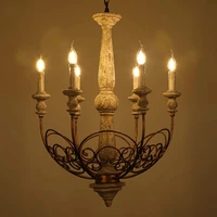 american vintage wood restaurant e14 led bulb pendant light fixture diy decorative pattern retro iron dinning room pendant lamp