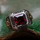 Для мужчин в стиле хип-хоп рок кольцо Винтаж Стиль ювелирные изделия властная кольцо с красным Цирконом