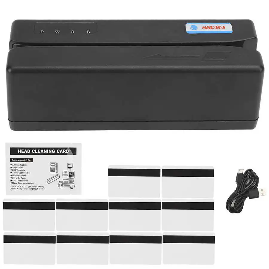 Magnetic Stripe Card Reader All 3 Tracks Writer Device Msr909 for Windows 98 Xp Vista Hot |