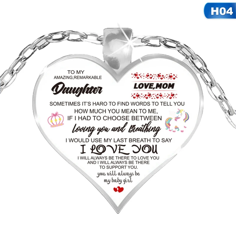 

I Love You Alloy Love Necklace For Parents To Daughters Necklaces Anniversary Birthday Gift Cute Unicorn Love Pendant Necklace