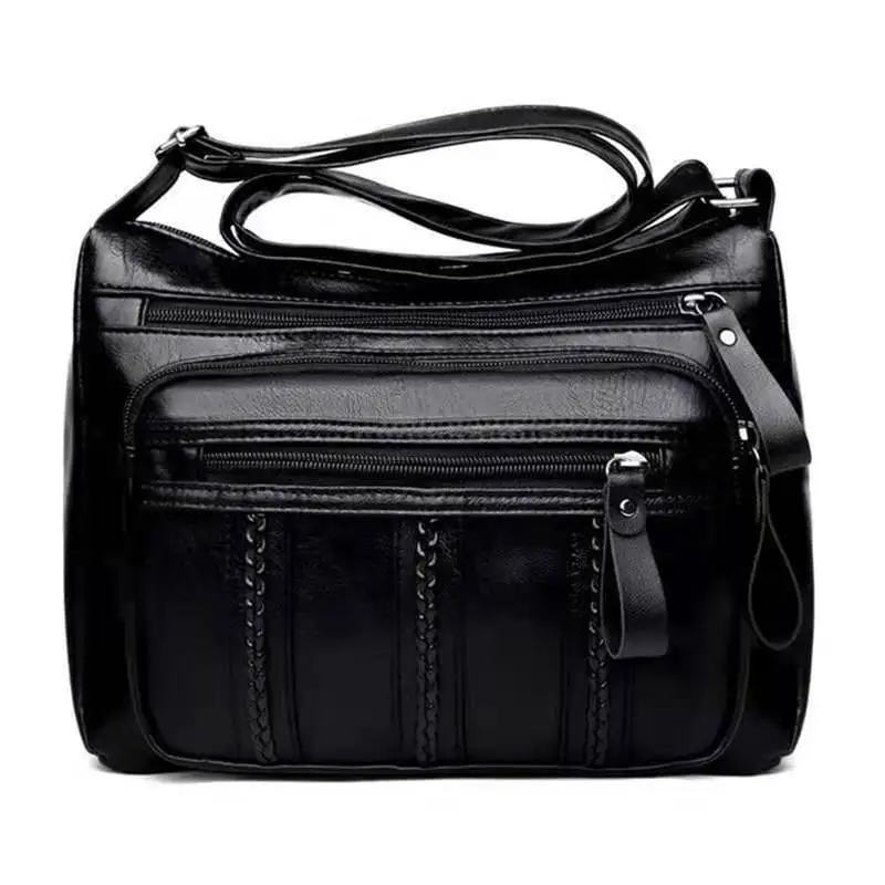 

2021 spring new casual atmospheric messenger bag soft leather shoulder bag