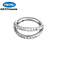 g23 titanium piercing helix earrings 16g hinged segment ring daith ear tragus cartilage cz nose septum clicker body jewelry
