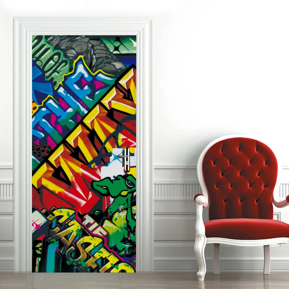 

3D creative Graffiti door stickers wall stickers self-adhesive waterproof removable