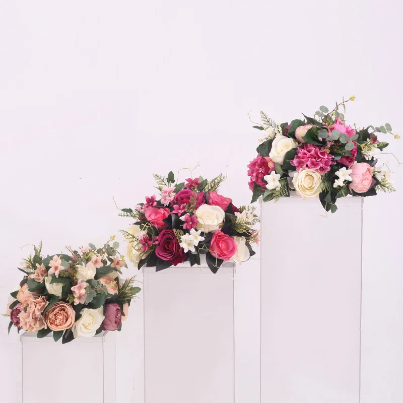 

40cm Artificial Flower Ball Wedding Road Lead Flower Wedding Stage Welcome Area Layout Road Guide Flower DIY Indoor Deco Flower