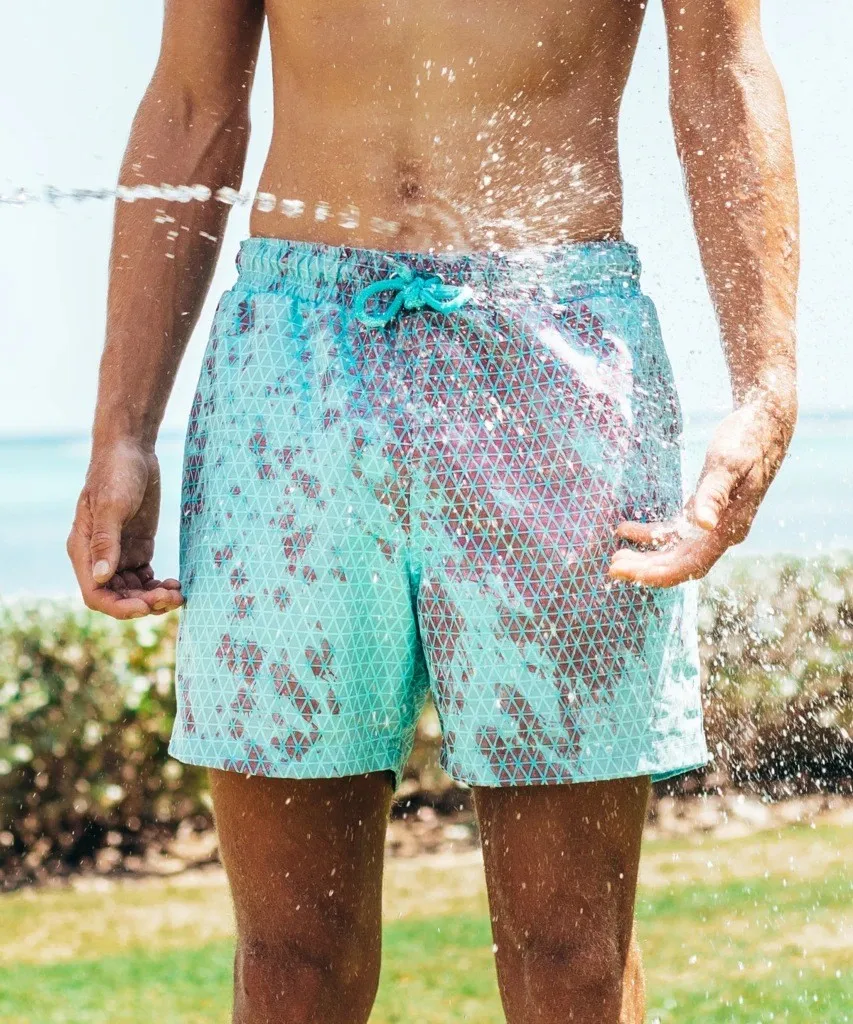 

Men's Shorts Quick-drying Sports Fitness Clothes Plaid Color Change Suitable For Running Fitness Beach Breathable Gradient Color