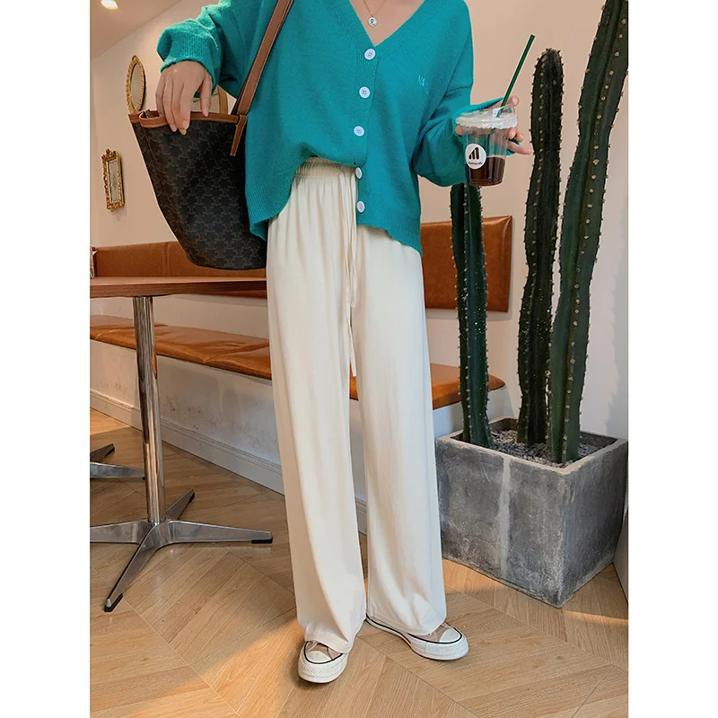 

Брюки женские с завышенной талией, на весну и осень, новинка 2021, свободные подвесные тонкие студенческие корейские