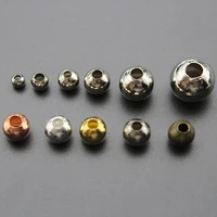 100pcs 2 3 4 5 6 8 10mm silver rose gold round ball loose spacer beads for jewelry making bracelets diy metal beads findings