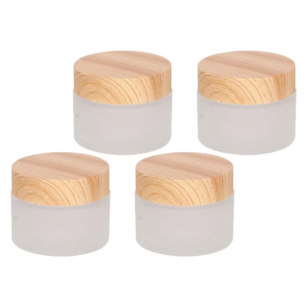 

4pcs 30g Glass Cream Jars Refillable Makeup Empty Sample Jars Storage Bottles