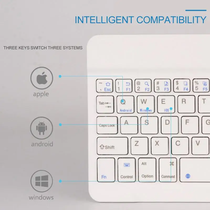 Перезаряжаемая Беспроводная Bluetooth ультратонкая клавиатура для IOS Android Windows ПК Ipad