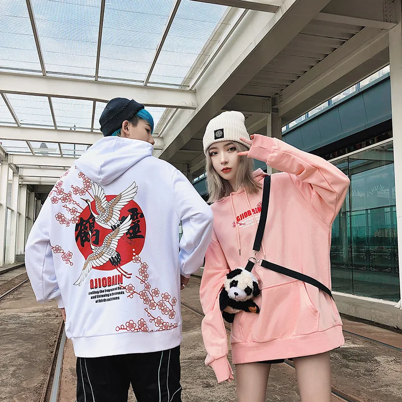 2019 толстовки Толстовка Хип Хоп Мужская китайская Harajuku уличная кран цветочный