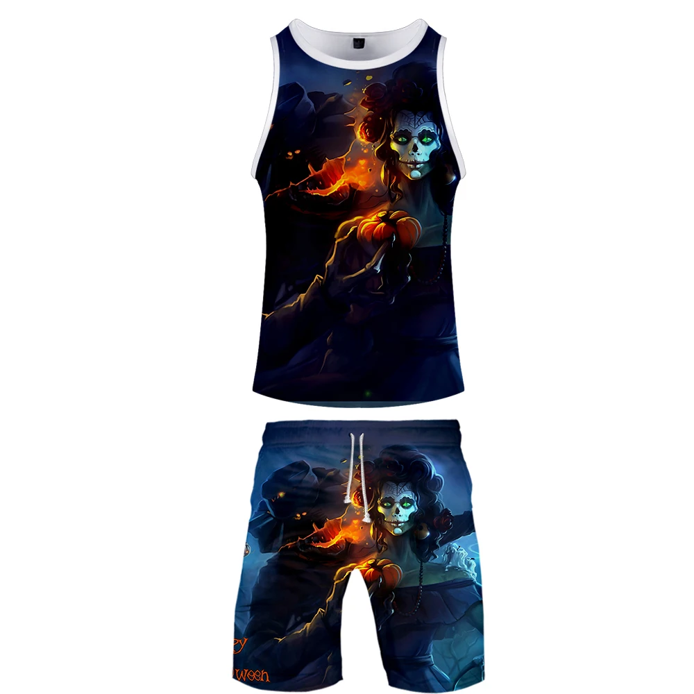 2019 3D Печатный Хэллоуин модный хип хоп крутой летний мужской жилет сетчатая ткань