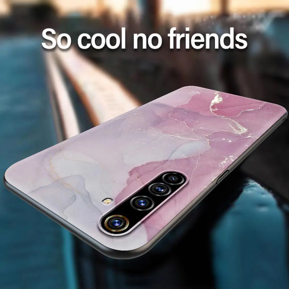 

Shockproof Thin Phone Case For Realme C3 6 7 5 Pro XT Q2 Q2i X50 C11 Capa Black Soft Cover Back Shell Marble Art Fashion