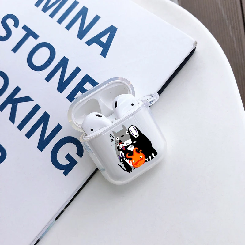 Японский мультяшный чехол Ghibli Miyazaki Totoro для Airpods 2 1 прозрачный силиконовый мягкий